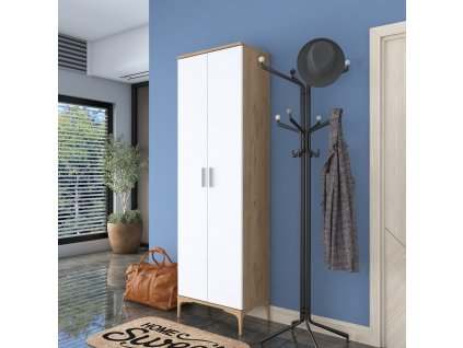 Policová skriňa JOSE, orech/biela