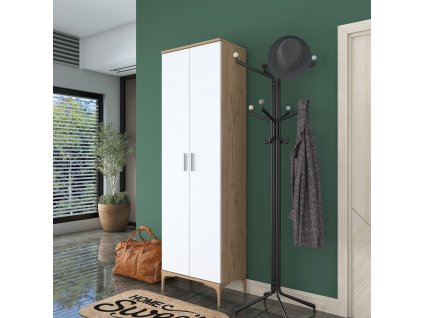 Policová skriňa LIMBO, orech/biela