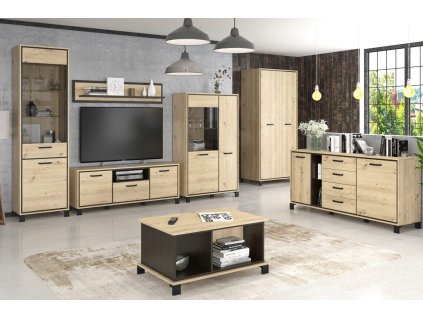 Štýlová obývacia izba ZOLNA, dub artisan/wenge