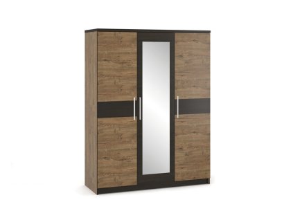 Šatníková skriňa VALENTÍNA, dub april/wenge