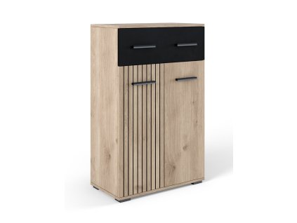 Komoda so šuplíkom SAMBRE, biely dub/čierna