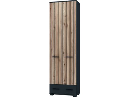 Šatníková skriňa SAMBRE, dub Artisan/antracit
