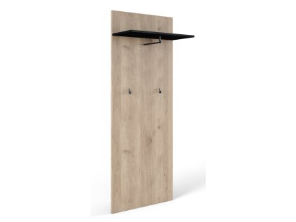 Vešiakový panel SAMBRE, biely dub/čierna