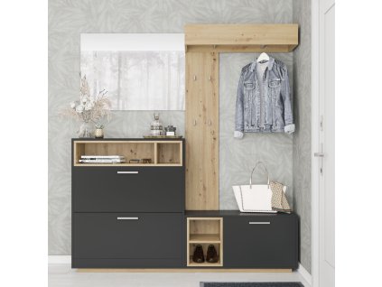 Predsieňová zostava KLUM, dub Artisan / antracit