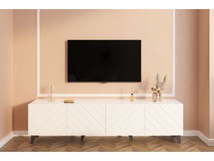 TV stolík MOLLY 2, biely lesk