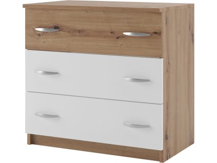 Komoda so šuplíkmi BEKIM, dub Artisan/biela