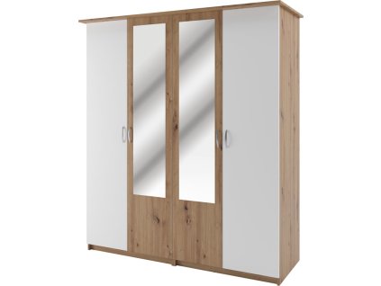 Šatníková skriňa 4D BEKIM, dub Artisan/biela
