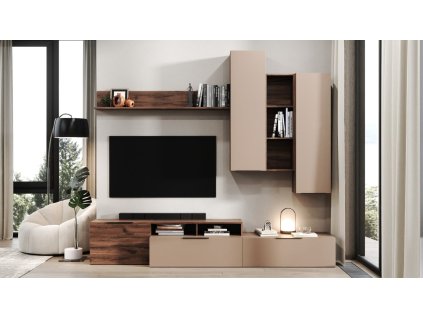 Obývacia stena LORIEN 2, dub Livorno/toffi