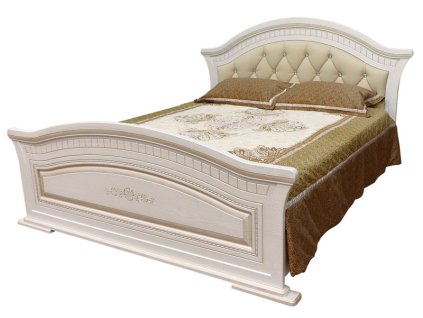 Manželská posteľ 160 NIKA, biele drevo/patina