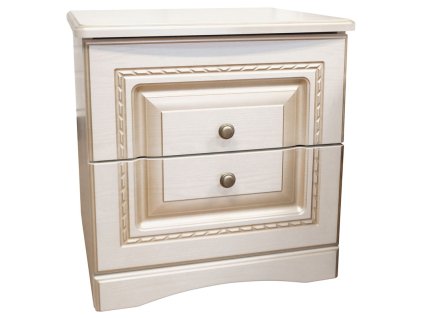 2ks nočných stolíkov NIKA, biele drevo/patina