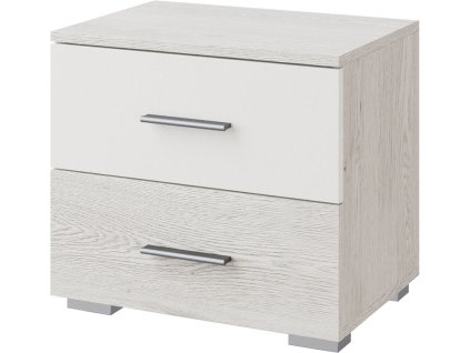 Nočný stolík ROMER, biela / light artwood