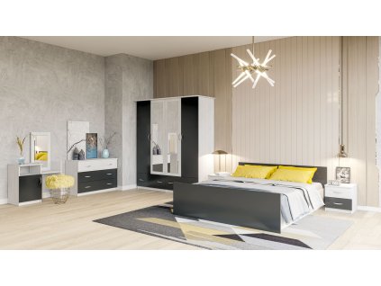 Spálňová zostava SONATE, antracit/light artwood