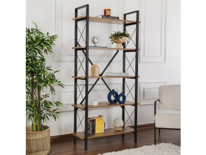 Policový regál BIANCA, orech / čierna