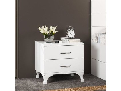 Nočný stolík na nožičkách ENGLAND, biely