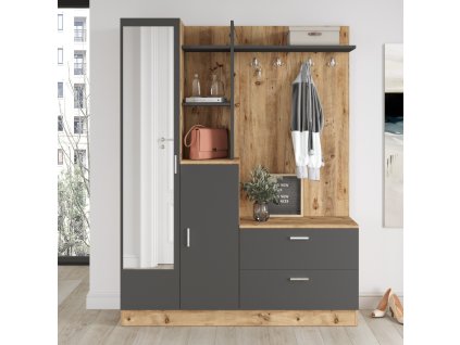 Tmavá predsieňová zostava DADA 5, borovica / antracit