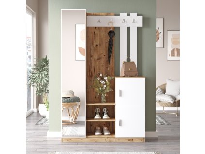 Malá predsieňová zostava DADA 7, biela / borovica