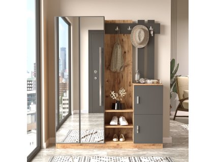 Loftová predsieňová zostava DADA 8, borovica / antracit