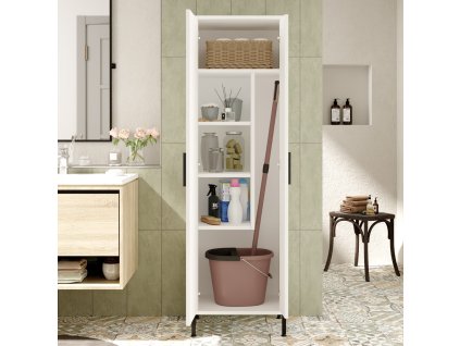 Vysoká policová skriňa DYLAN 1, biela