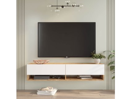 Závesný TV stolík FREY 11, farba borovice + biela