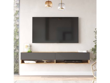 Závesný TV stolík FREY 9, farba borovice + antracit