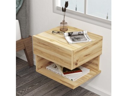 Škandinávsky nočný stolík LEVY 27, dub Left