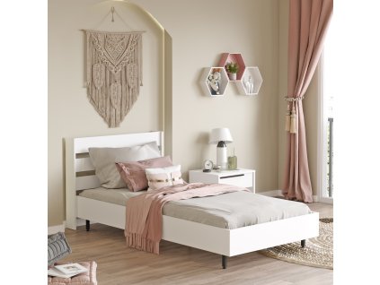 Jednolôžková posteľ 100x200 LONNY 13, biela