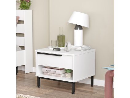 Nočný stolík so šuplíkom LONNY 14, biela