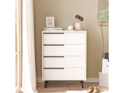 Šuplíková komoda LONNY 17, biela