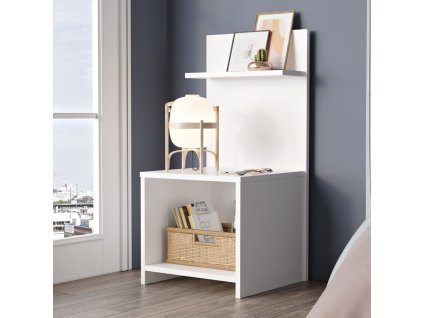 Otvorený nočný stolík PLUS 1, biely