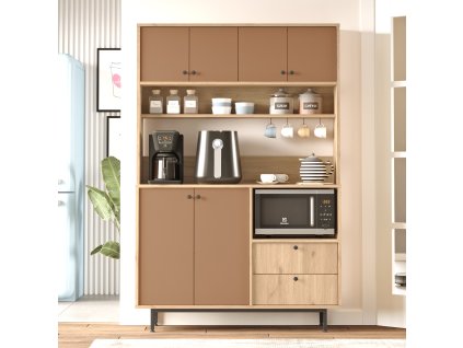 Policová skriňa na mikrovlnku RENDY 5, sepet/tehlová