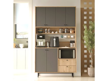 Policová skriňa na mikrovlnku RENDY 7, sepet/antracit