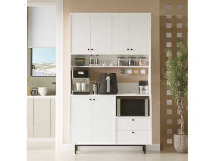 Policová skriňa na mikrovlnku RENDY 7, biela