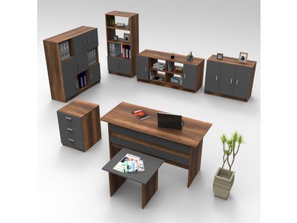 Kancelársky set so skrinkou VARIO 18, baroko/antacit