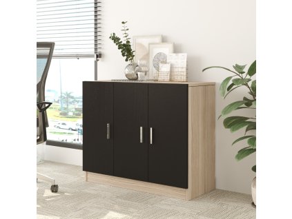 Office skrinka VARIO 5, dub/čierna