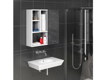 Závesná skrinka NORA, biela/čierna