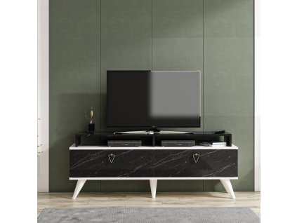 TV stolík na nožičkách UGANDA, čierna/biela