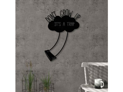 Kovová dekorácia na stenu JE TO PAST, čierna