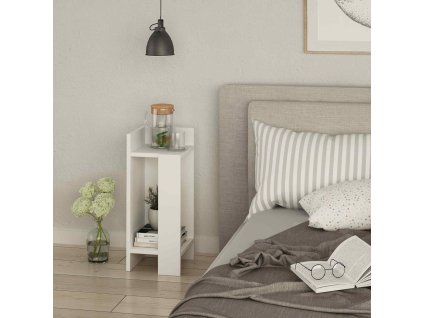 Nočný stolík GAUNT, biely, ľavý