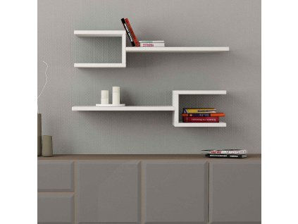 Dizajnová nástenná polica AOX, biela