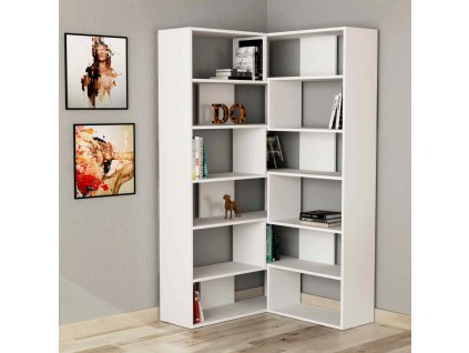Rohová knižnica MAURICIO no. 4, biela
