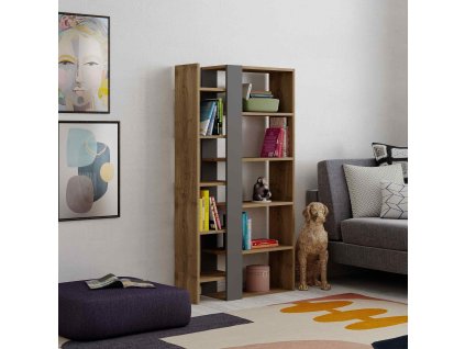 Designová knižnica ZAPHIRA, orech Hit/antracit