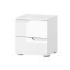 Nočný stolík CELENE 32, biela/biely lesk