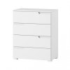 Komoda 4 biela/biely lesk CELENE