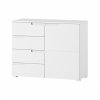Komoda 5 biela/biely lesk CELENE