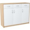 Komoda 3D3S ANES, dub sonoma/biela
