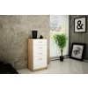 Komoda 4S ANES, dub sonoma/biela