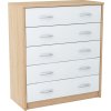Komoda 5S ANES, dub sonoma/biela