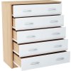 Komoda 5S ANES, dub sonoma/biela