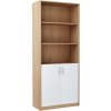 Policový regál s dvierkami MAXIM 5, dub sonoma/biela