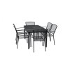 Kovová záhradná stolička 4 x RIVER, čierna